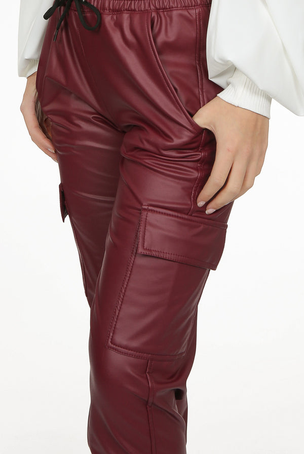 leather cargo joggers