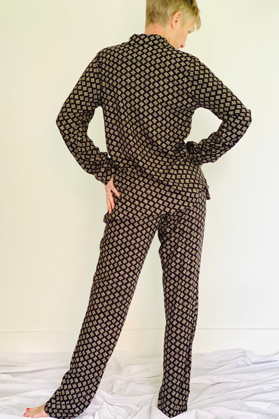 Black Maroc Tile Classic Pyjama Set