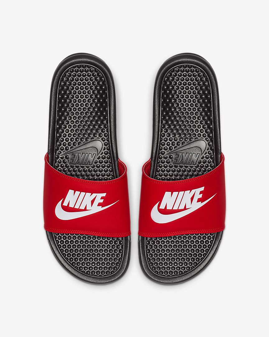 red nike slip on