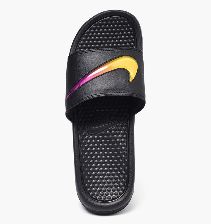 purple nike benassi slides