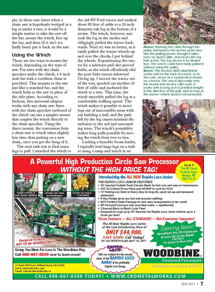 Lewis Winch Sawmill Magazine Review