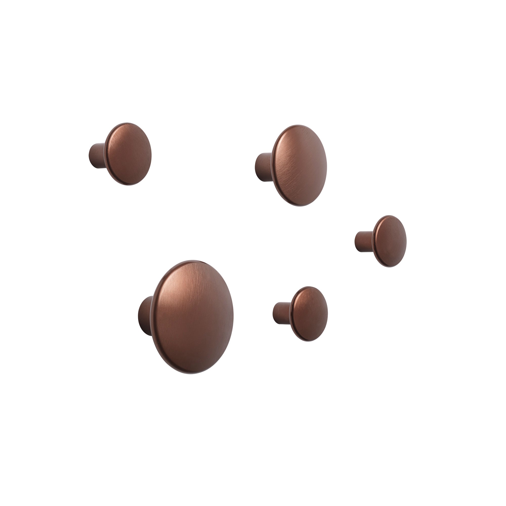 Theoretisch min Winst Muuto - The Dots Metal - Set van 5 Kapstok Knoppen