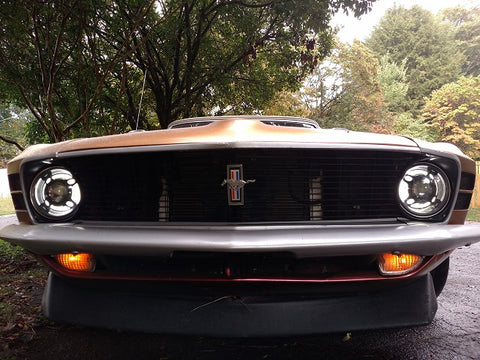 1970 Ford Mustang, Bi-Xenon 7" Round Headlights with DRL and Demon Eye