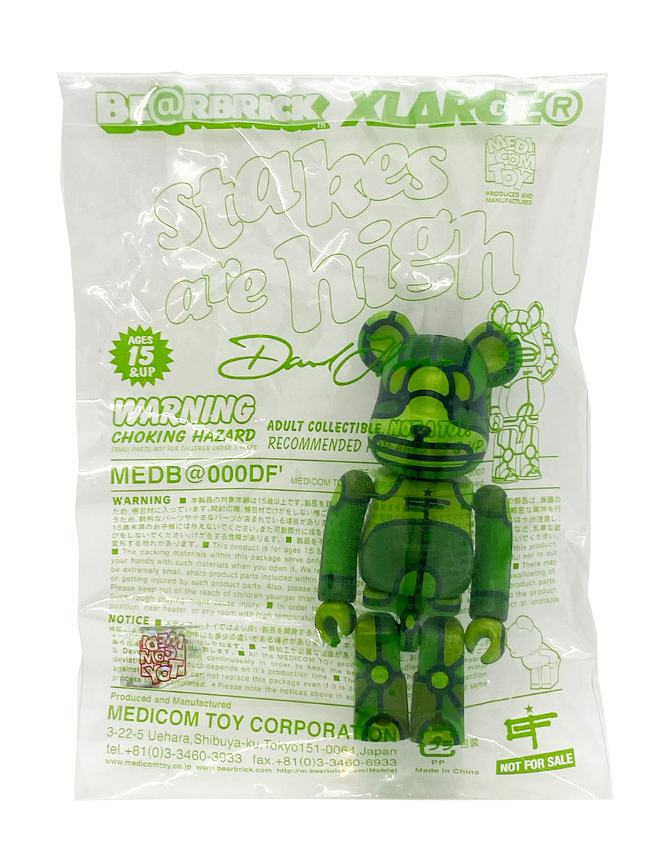 DAVID FLORES x XLarge 'Stakes are High' (green) 100% Be@rbrick Figure