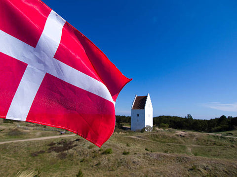 Skagen: Denmark’s Northernmost Town, image of Danish flag in Skagen.
