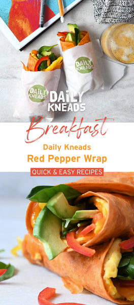 Daily Kneads Roasted Red Pepper Vegetable Wrap Vegetarian Breakfast Recipe