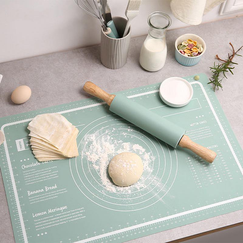 Silicone Non-stick Roll Pad Pie Cake Dough Mat Pastry Clay Fondant Baking Mat L 