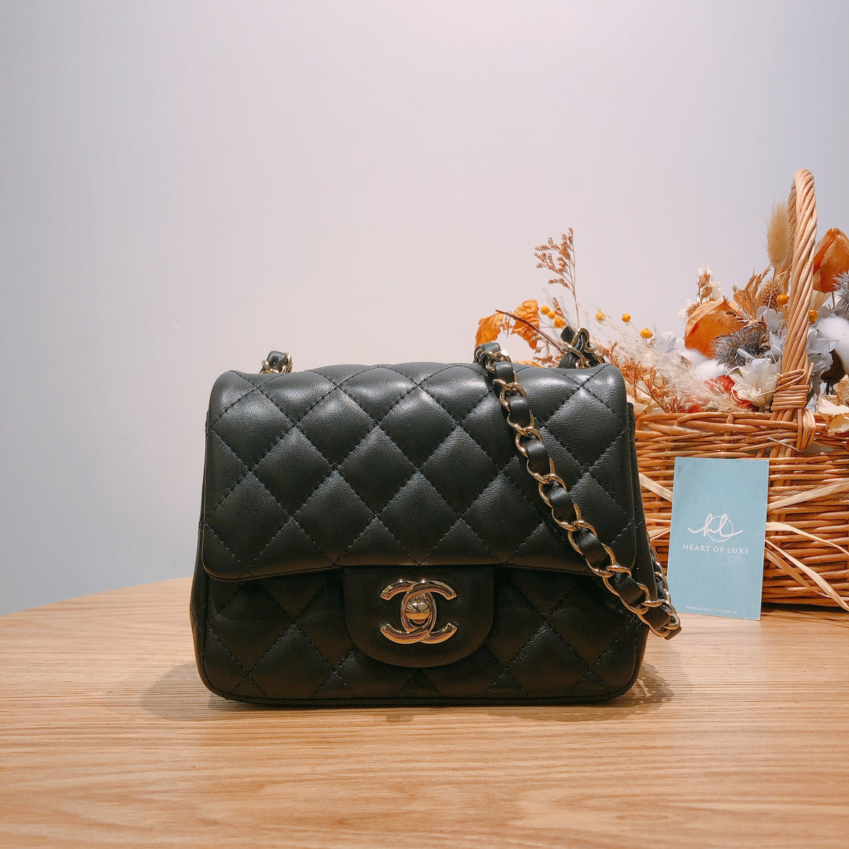 chanel mini square lambskin