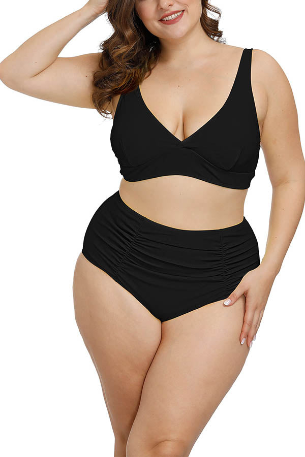 high waisted bikini set tummy control