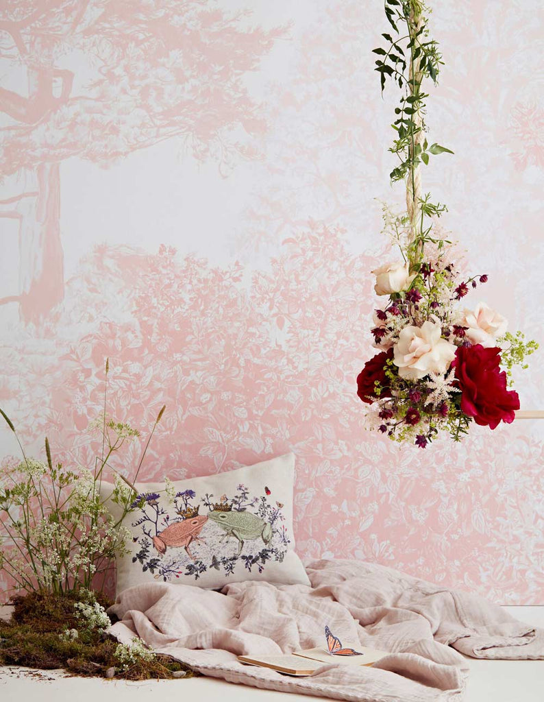Calming pink wallpaper