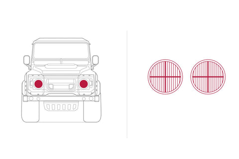 Land Rover Defender Crosshair Military Headlamps LHD