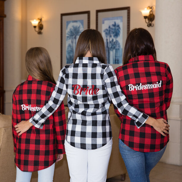personalized flannel shirts bridesmaids