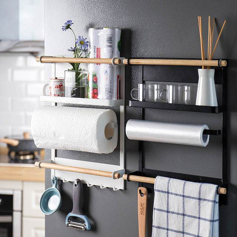 The Trenton Magnetic Refrigerator Rack & Shelves for small kitchen storage, from Estilo Living