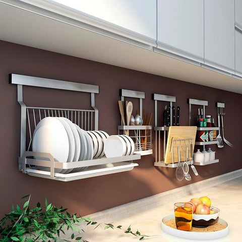 Claren Wall-Mounted Utensil Storage Racks Collection for small kitchen storage, from Estilo Living