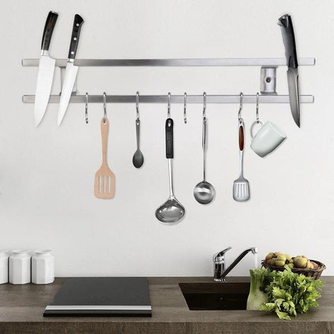 Wall-Mounted Magnetic Knife Rack & Utensil Holder for small kitchen storage, from Estilo Living