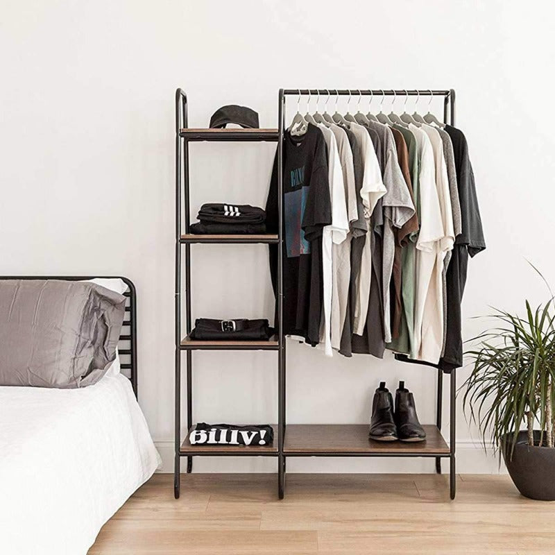 The Syracuse Rustic Wood and Metal Clothes Racks