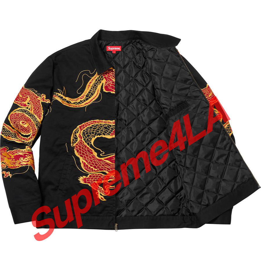 supreme dragon work jacket red