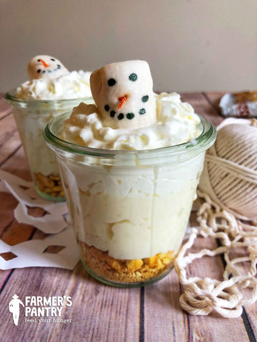 Farmer's Snowman Pudding Cups