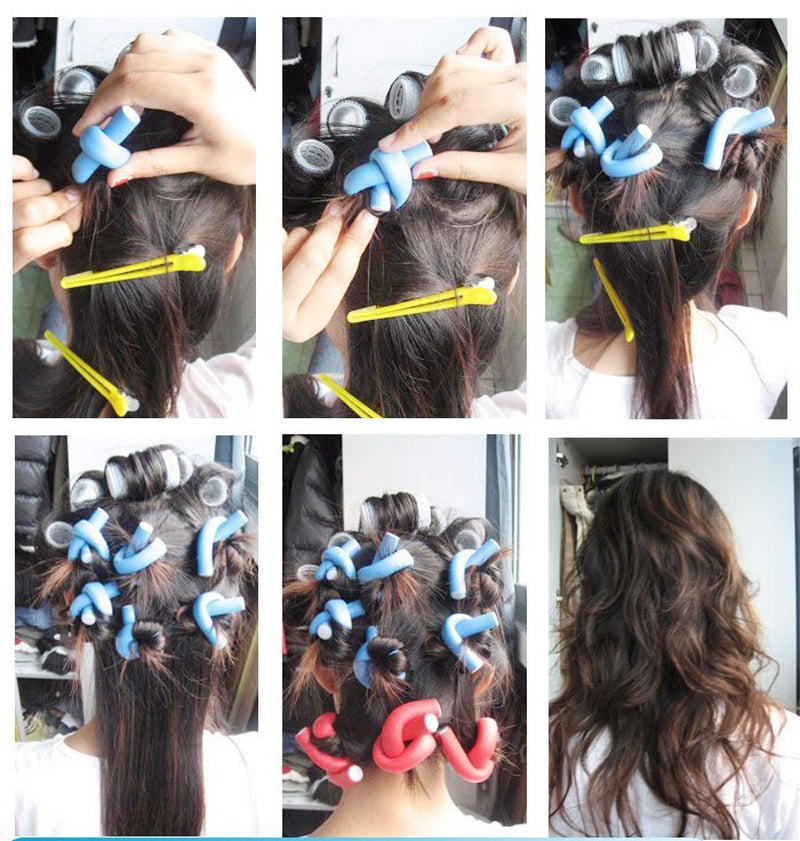 42 Pcs Curling Flexi Rods Hair Rollers Heatless Curls