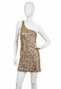 Alice & Olivia gold sequin one shoulder dress