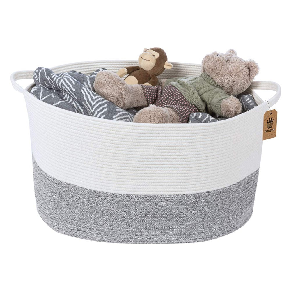 grey toy storage basket