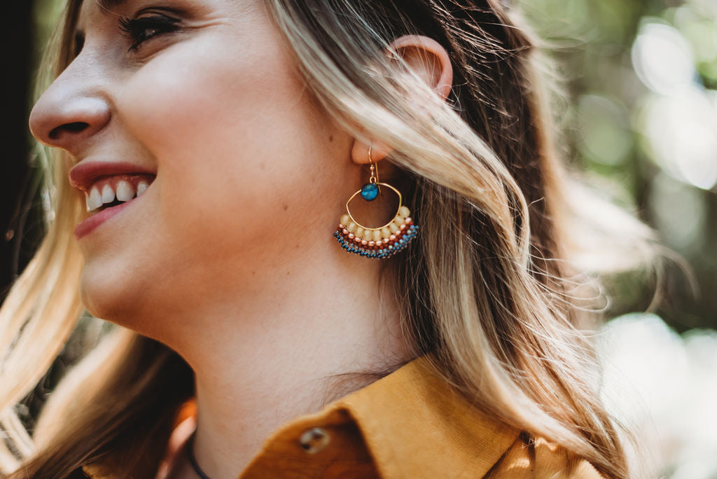 Boho Beaded Earring Available at the Boho Bungalow Occidental Sebastopol