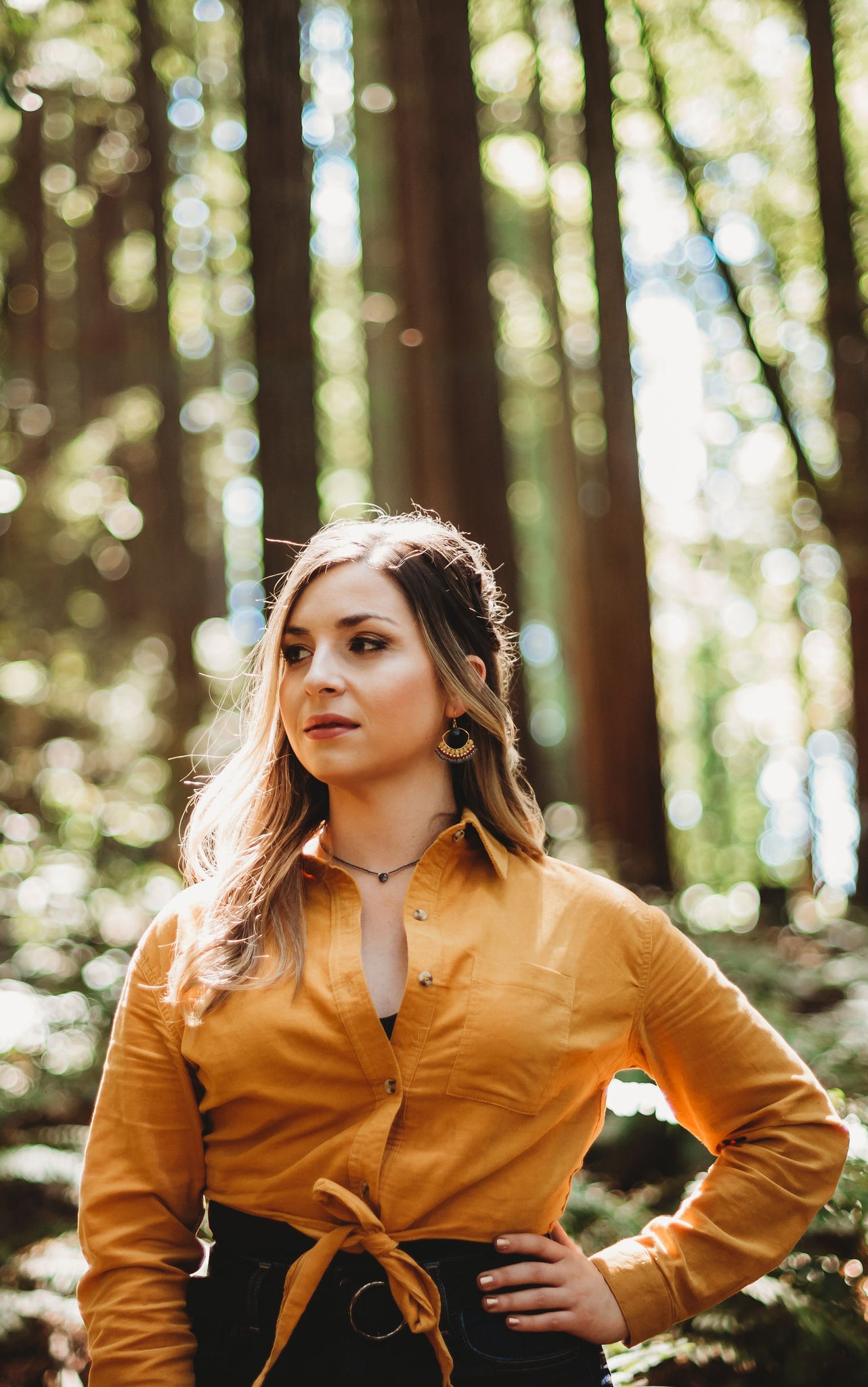 mustard yellow boho outfit idea