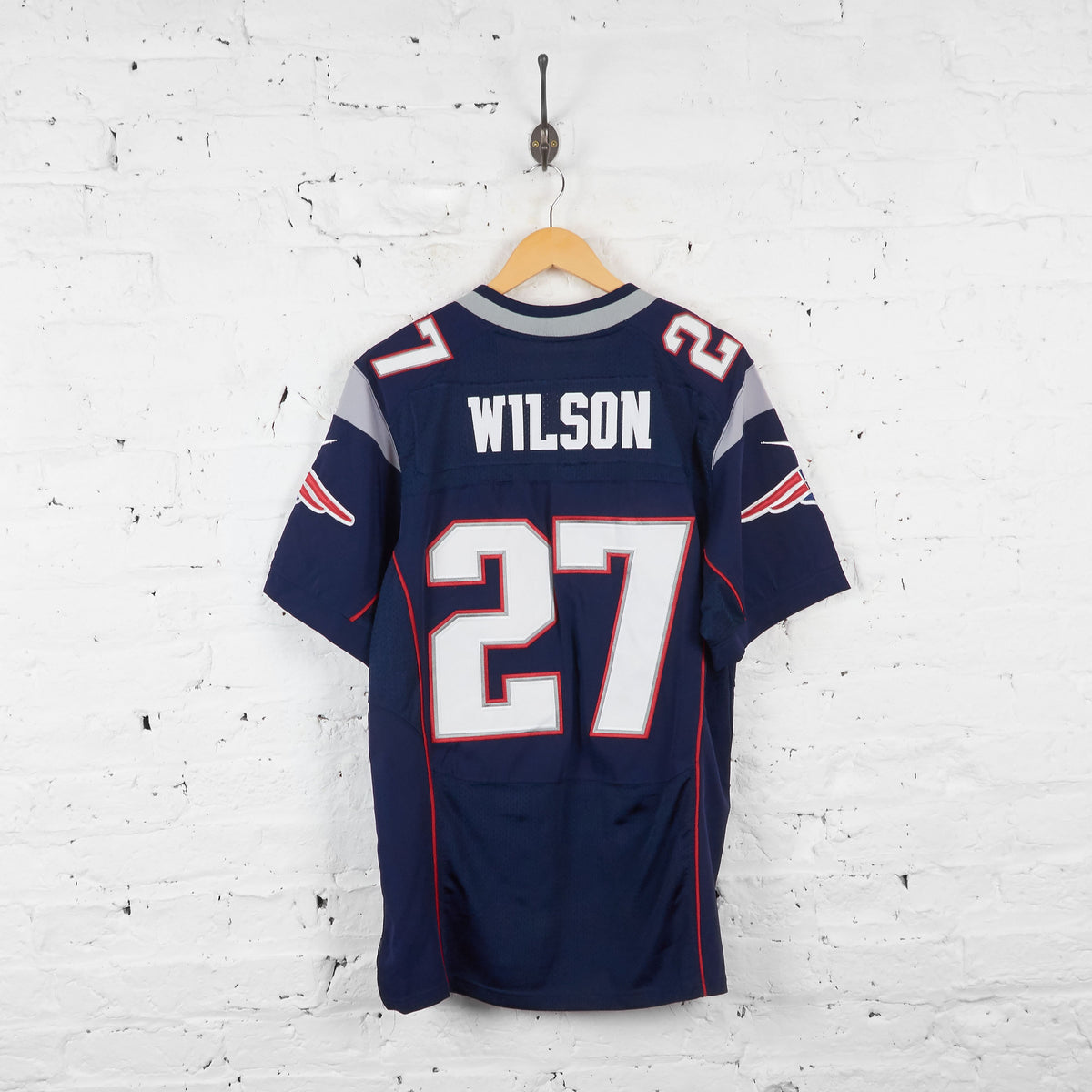 New England Patriots Wilson 27 American Football NFL Jersey Blue L