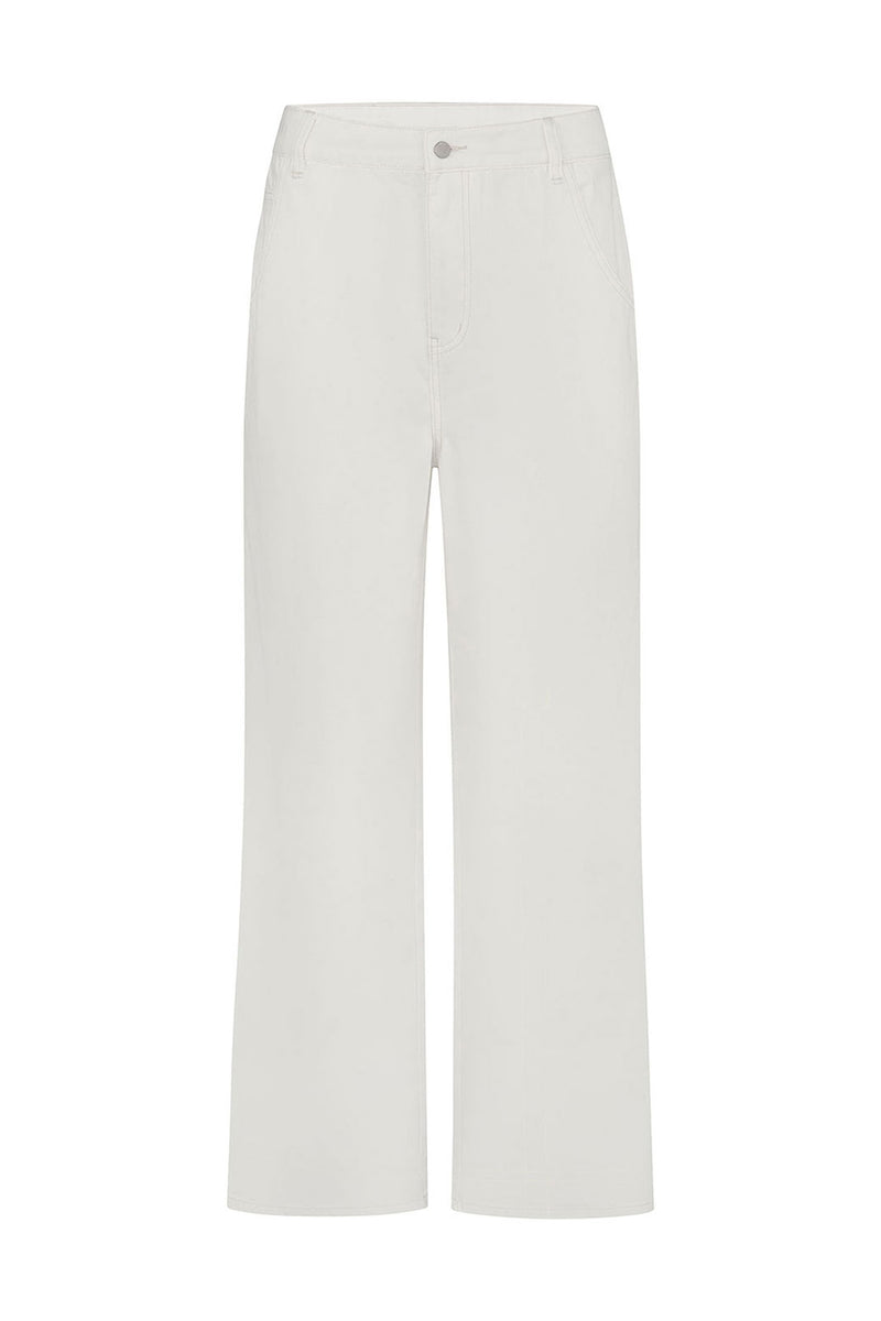 Recycled Cotton Utility Wide Leg Jean - Ivory