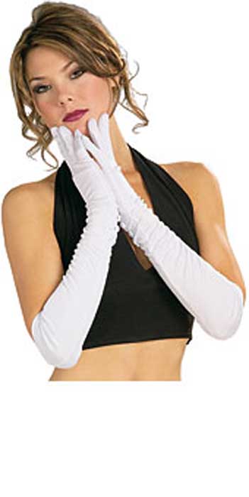 ladies long white gloves