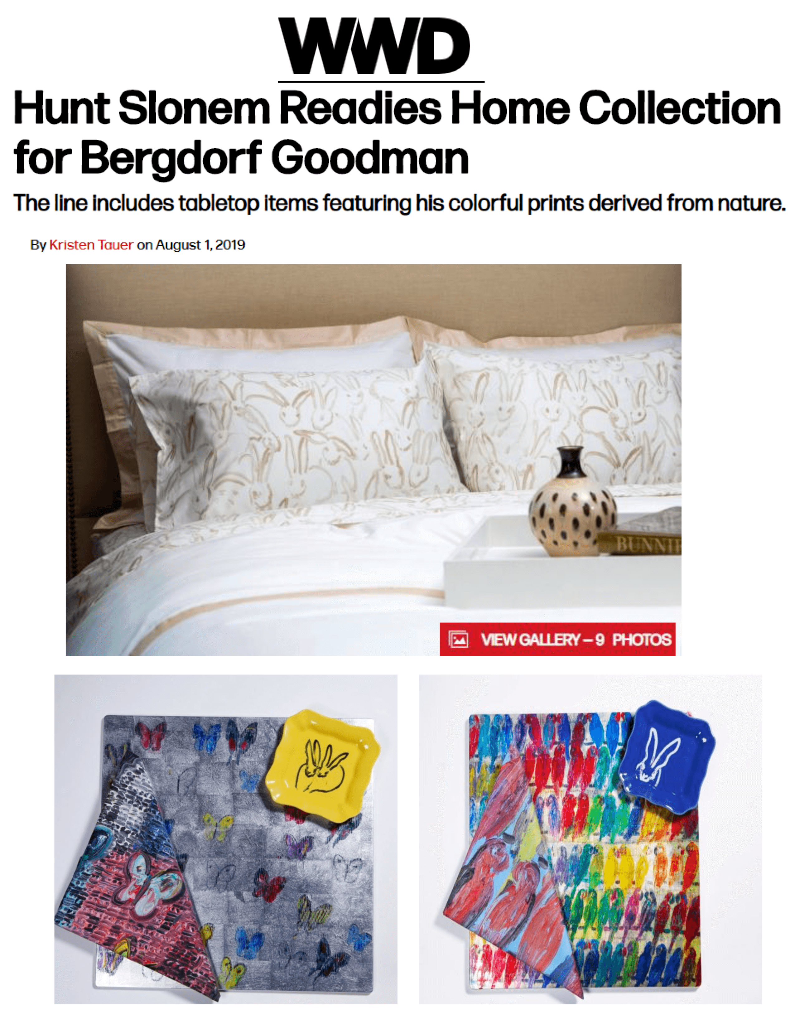 Hunt Slonem Home Collection for Bergdorf Goodman