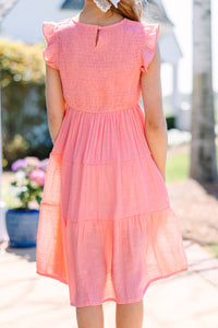 Girls: New Experiences Coral Orange Midi Dress