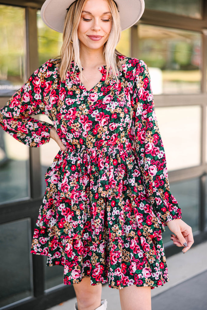 mame Flower Printed Sleeves Dress hermanickyrybnik.cz