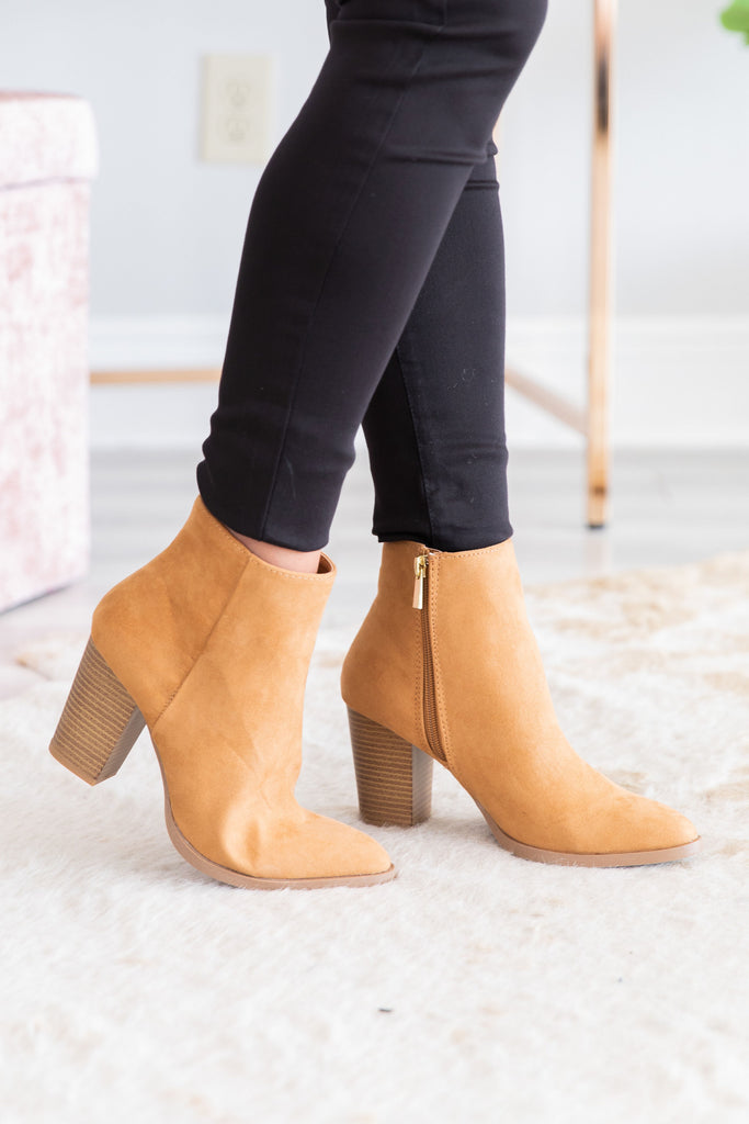 camel heeled boots