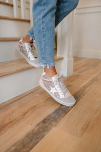 Be Your Best Light Gold Glittery Sneakers