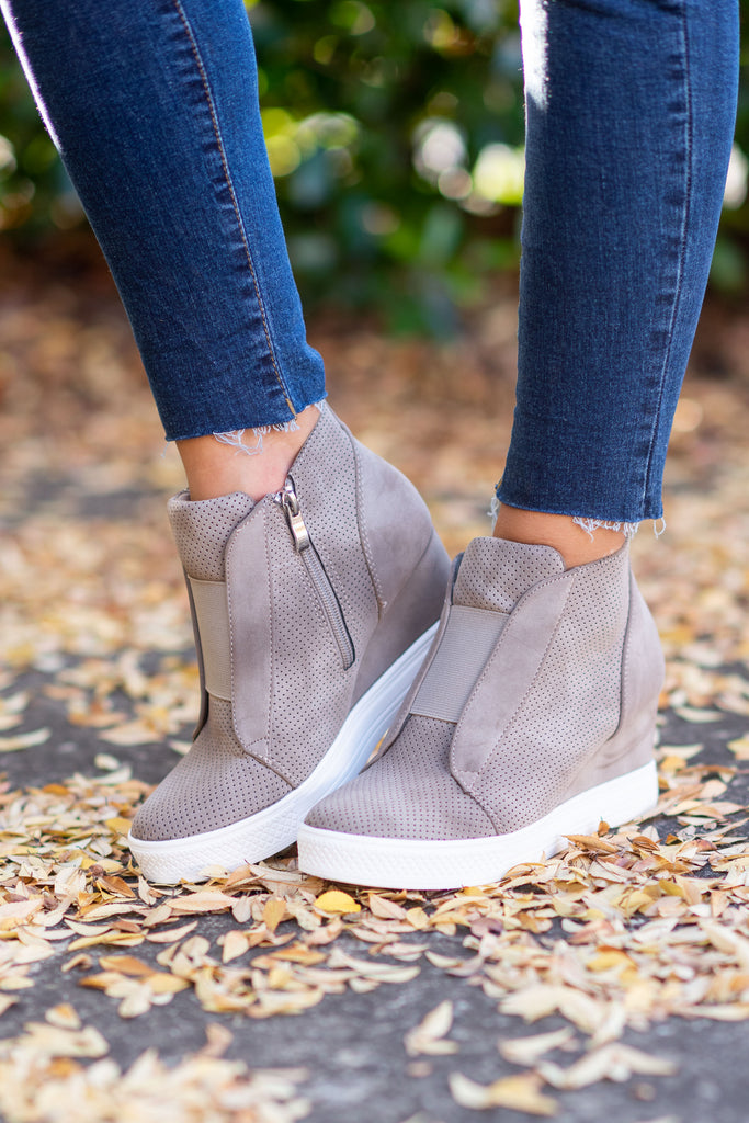 taupe wedges closed toe