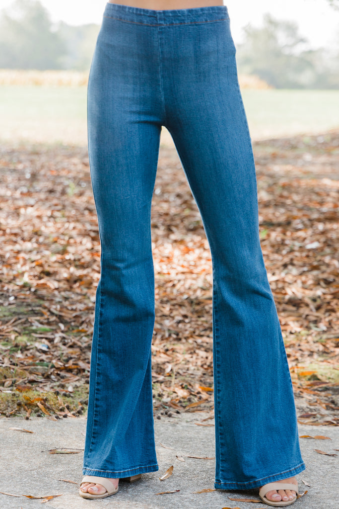 denim flare jeggings