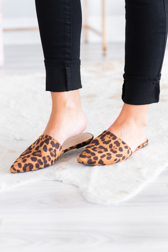 animal print mule shoes