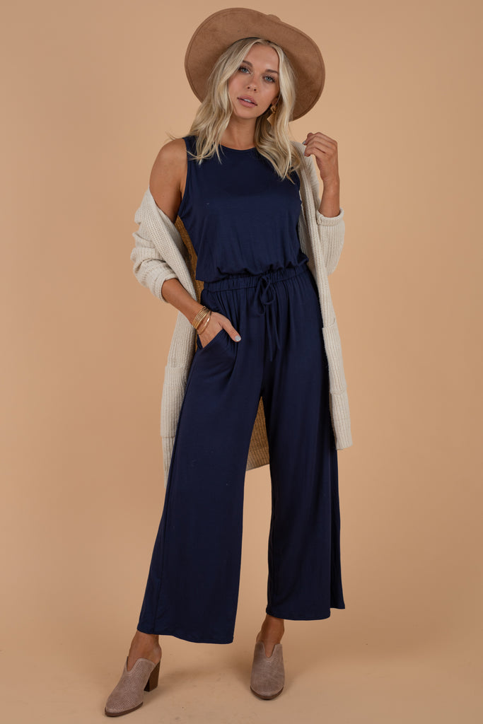 cropped leg jumpsuit