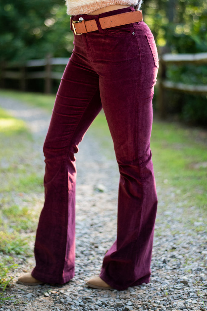 red corduroy bell bottoms