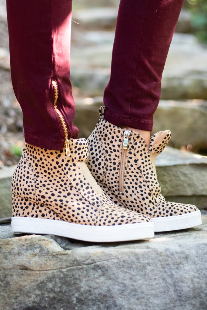 cheetah wedge sneakers