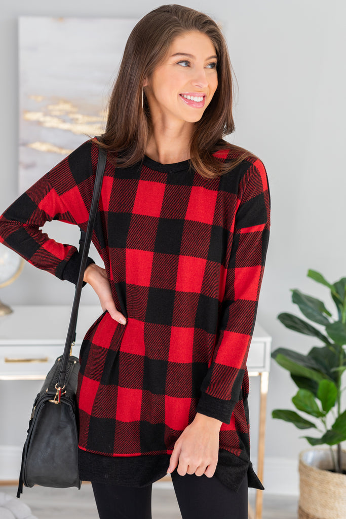 buffalo plaid tunic dress