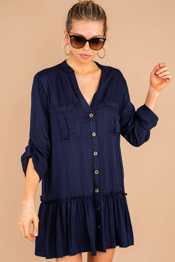 navy blue spring dress