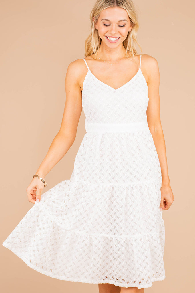 white lace spring dress