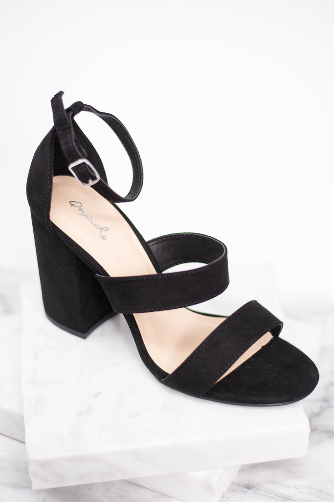 cute black strappy heels
