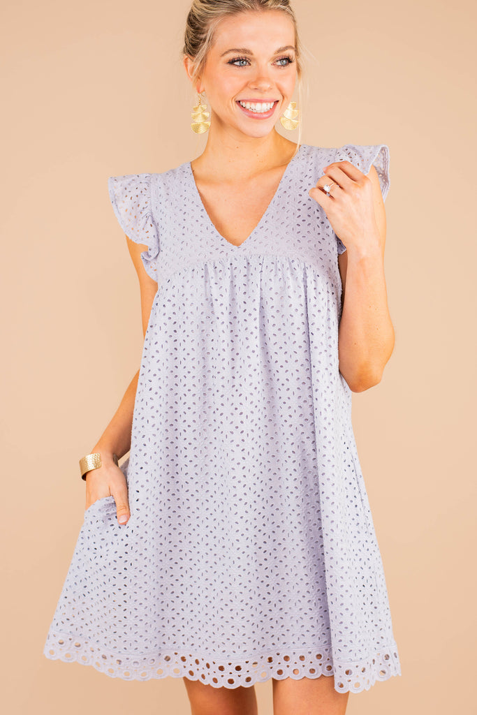 light blue eyelet dress