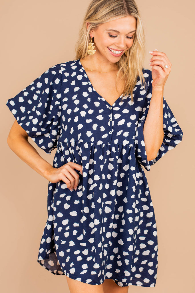 navy leopard dress