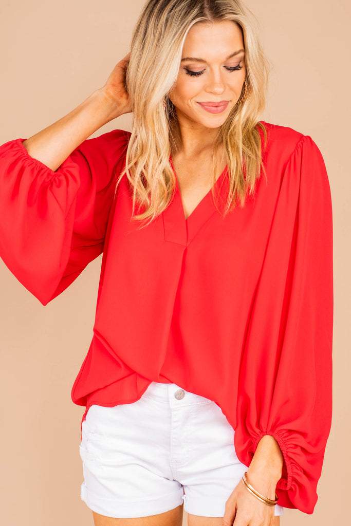 red boutique top