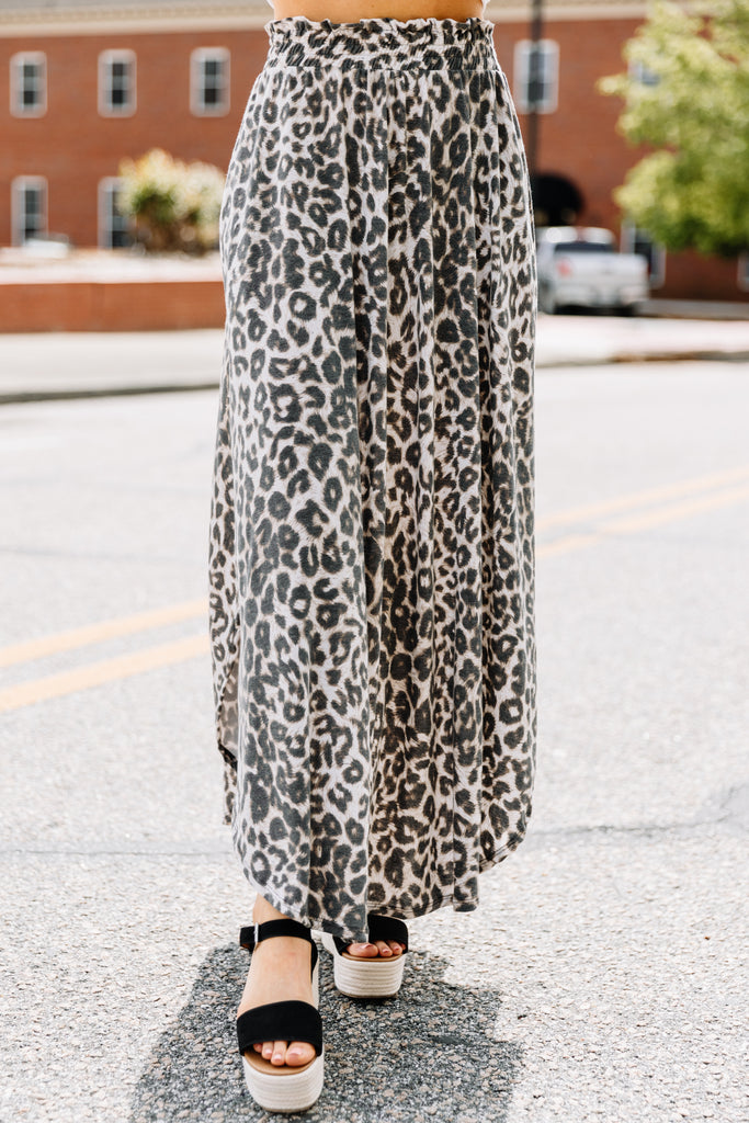 flowy leopard skirt