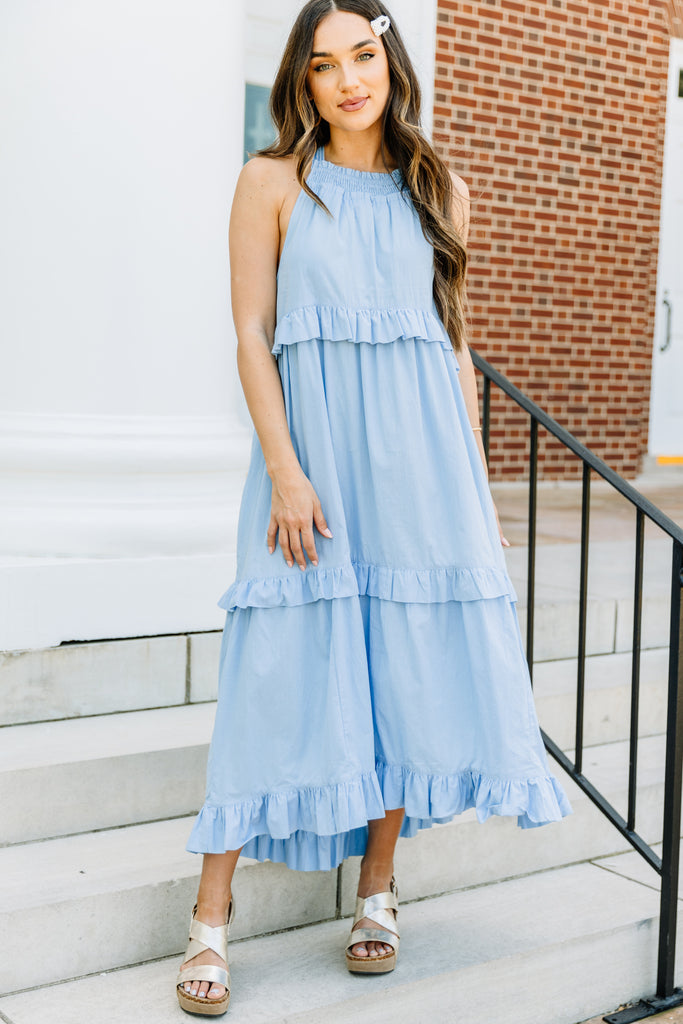 sky blue cotton dress